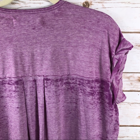 Free People Beach pink oversized rolled sleeve top - Picture 7 of 8